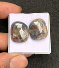 Natural Sapphire Gemstone Rose Cut Fancy Shape Cabochon High Quality Loose Gemstones For Jewelry Making 21x18 MM Size 1 Pair V4569