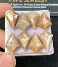 Natural Yellow Silky Sapphire Gemstone Step Cut Fancy Cabochon Loose Gemstone For Jewelry Making Wholesalegems 18x13 MM Size 8 Pcs SM25362