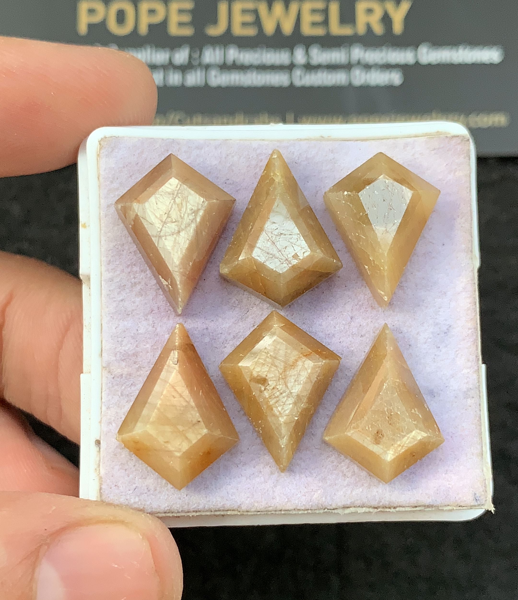 Natural Yellow Silky Sapphire Gemstone Step Cut Fancy Cabochon Loose Gemstone For Jewelry Making Wholesalegems 16x12 MM Size 6 Pcs SM25363