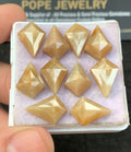 Natural Yellow Silky Sapphire Gemstone Step Cut Fancy Cabochon Loose Gemstone For Jewelry Making Wholesalegems 13-14 MM Size 10 Pcs SM25364