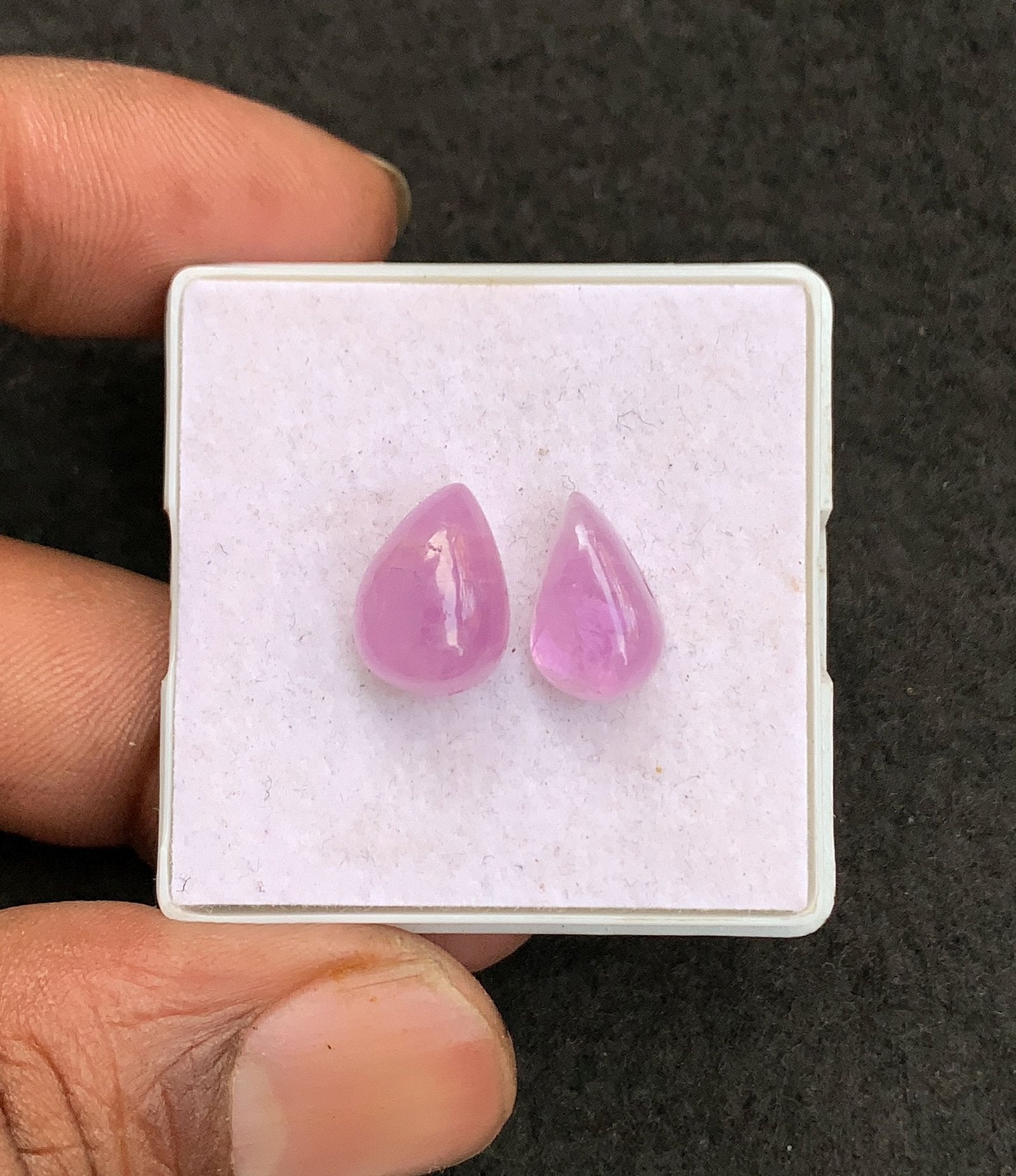 Natural Kunzite Gemstone Smooth Pear Shape Cabochon High Quality Loose Gemstones For Jewelry Making 13 MM Size 2 Pcs V4572