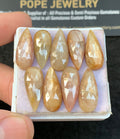 Natural Yellow Silky Sapphire Gemstone Rose Cut Pear Cabochon Loose Gemstone For Jewelry Making Wholesalegems 20x8 MM Size 9 Pcs SM25367