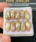 Natural Yellow Silky Sapphire Gemstone Rose Cut Pear Cabochon Loose Gemstone For Jewelry Making Wholesalegems 15x7 MM Size 10 Pcs SM25368