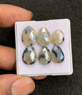 Natural Silverite Gemstone Rose Cut Fancy Shape Cabochon High Quality Loose Gemstones For Jewelry Making 12-15 MM 6 Pcs V4574