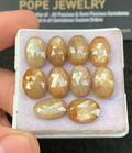 Natural Yellow Silky Sapphire Gemstone Rose Cut Oval Cabochon Loose Gemstone For Jewelry Making Wholesalegems 11-12 MM Size 10 Pcs SM25370