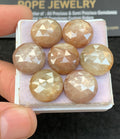 Natural Yellow Silky Sapphire Gemstone Rose Cut Round Cabochon Loose Gemstone For Jewelry Making Wholesalegems 14 MM Size 7 Pcs SM25371