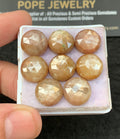 Natural Yellow Silky Sapphire Gemstone Rose Cut Round Cabochon Loose Gemstone For Jewelry Making Wholesalegems 12 MM Size 8 Pcs SM25373