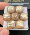 Natural Yellow Silky Sapphire Gemstone Rose Cut Cushion Cabochon Loose Gemstone For Jewelry Making Wholesalegems 14 MM Size 7 Pcs SM25374