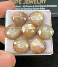 Natural Yellow Silky Sapphire Gemstone Rose Cut Heart Cabochon Loose Gemstone For Jewelry Making Wholesalegems 14 MM Size 7 Pcs SM25377
