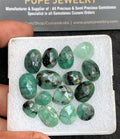 Natural Emerald Gemstone Rose Cut Mix Shape Cabochon High Quality Loose Gemstones For Jewelry Making 10-15 MM Size 15 Pcs V3719