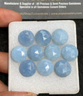 Natural Peruvian Blue Opal Gemstone Rose Cut Round Shape Cabochon High Quality Loose Gemstones For Jewelry Making 14 MM Size 10 Pcs V3721