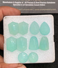 Natural Aqua Chalcedony Gemstone Precision Cut Mix Shape Cabochon High Quality Loose Gemstones For Jewelry Making 12-18 MM Size 5 Pair V3724
