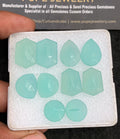 Natural Aqua Chalcedony Gemstone Precision Cut Mix Shape Cabochon High Quality Loose Gemstones For Jewelry Making 12-18 MM Size 5 Pair V3725