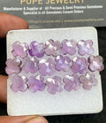 Natural Amethyst Gemstone Rose Cut Flower Shape Cabochon High Quality Loose Gemstones For Jewelry Making 10-11 MM Size 16 Pcs V3728