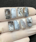 Natural Dendrite Opal Gemstone Rose Cut Rectangle Shape Cabochon High Quality Loose Gemstones For Jewelry Making 14x7 MM Size 8 Pcs V2529