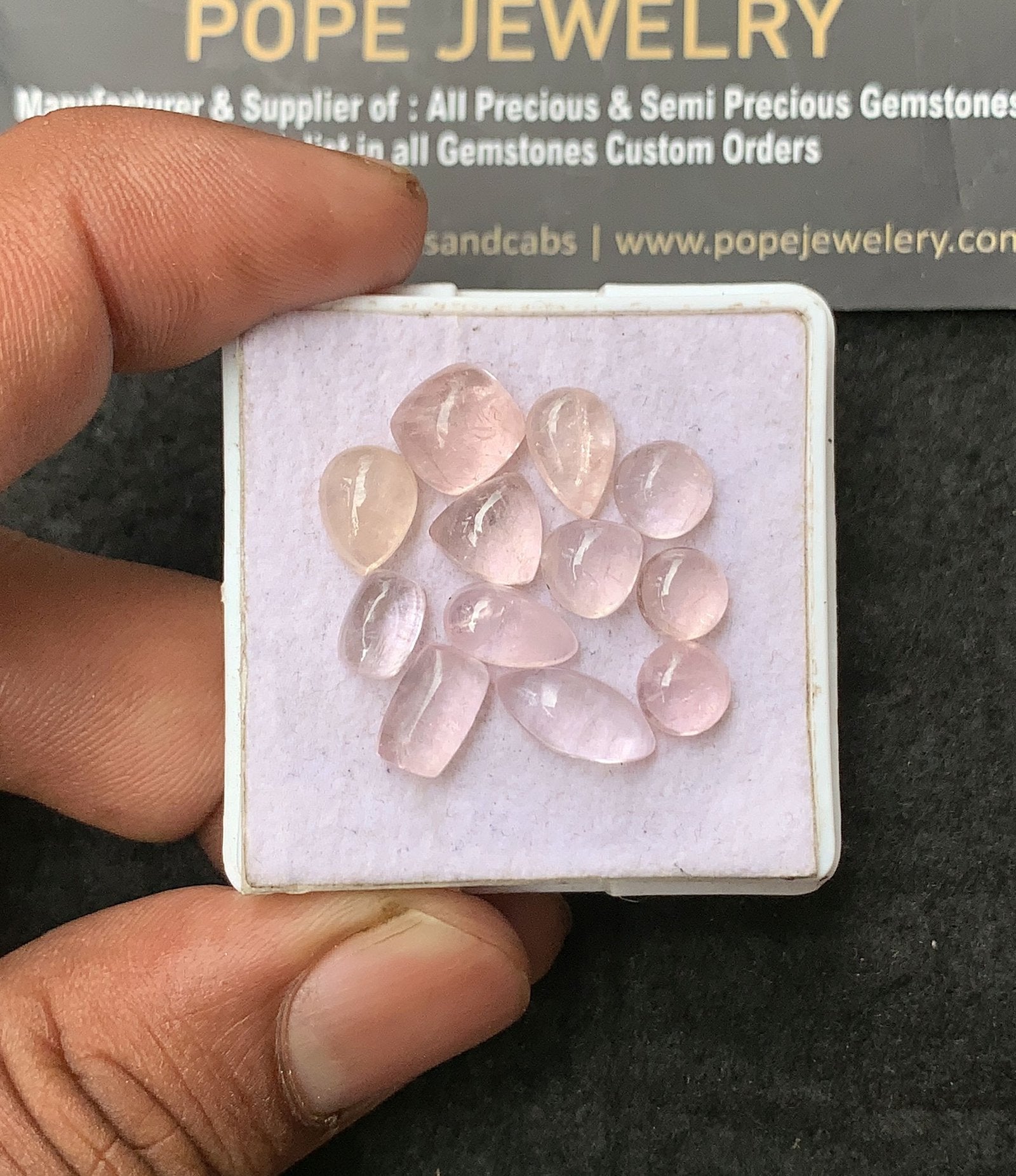Natural Morganite Gemstone Smooth Mix Shape Cabochon High Quality Loose Gemstones For Jewelry Making 6-11 MM Size 12 Pcs V3104