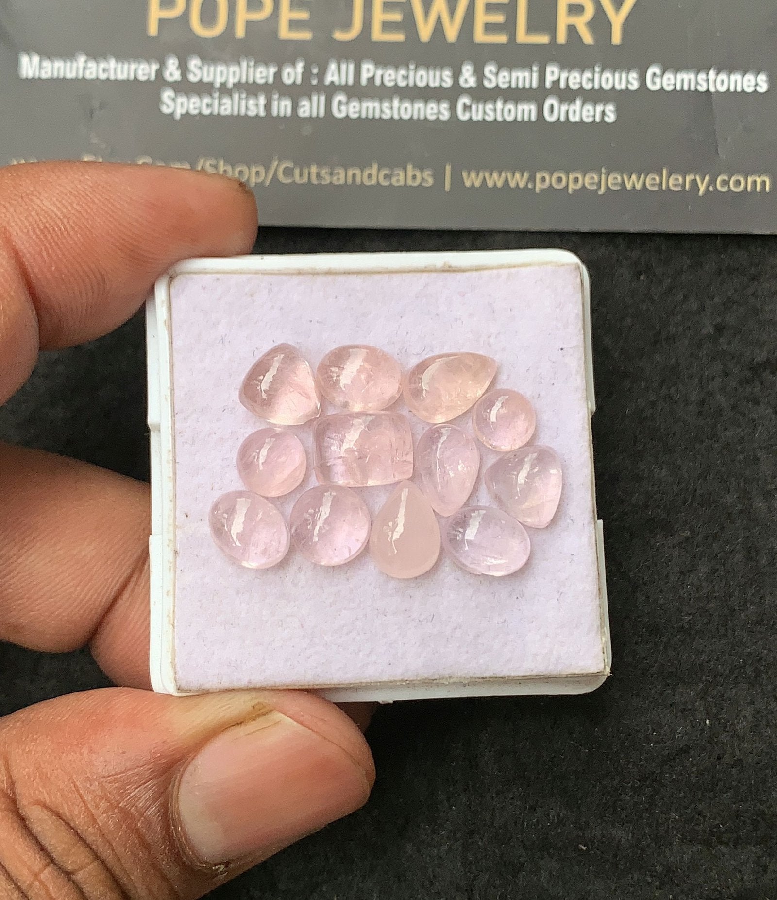 Natural Morganite Gemstone Smooth Mix Shape Cabochon High Quality Loose Gemstones For Jewelry Making 6-9 MM Size 12 Pcs V3105