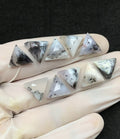 Natural Dendrite Opal Gemstone Rose Cut Trillion Shape Cabochon High Quality Loose Gemstones For Jewelry Making 12 MM Size 10 Pcs V2540