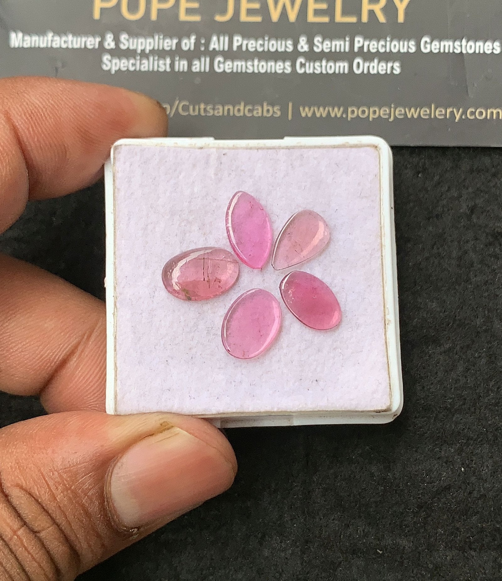 Natural Pink Tourmaline Gemstone Smooth Mix Shape Cabochon High Quality Loose Gemstones For Jewelry Making 10-12 MM Size 5 Pcs V3107