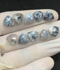 Natural Dendrite Opal Gemstone Rose Cut Trillion Shape Cabochon High Quality Loose Gemstones For Jewelry Making 10 MM Size 10 Pcs V2541