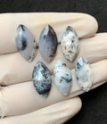 Natural Dendrite Opal Gemstone Rose Cut Marquise Shape Cabochon High Quality Loose Gemstones For Jewelry Making 20x10 MM Size 6 Pcs V2545