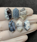 Natural Dendrite Opal Gemstone Step Cut Hexagon Shape Cabochon High Quality Loose Gemstones For Jewelry Making 20x10 MM Size 6 Pcs V2546)