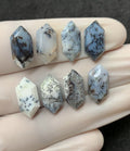 Natural Dendrite Opal Gemstone Step Cut Hexagon Shape Cabochon High Quality Loose Gemstones For Jewelry Making 16x8 MM Size 8 Pcs V2547