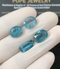 Natural Aqua Kyanite Gemstone Faceted Cut Mix Shape High Quality Loose Gemstone For Jewelry Making Wholesalegems 11-13 MM Size 4 Pcs SM25382