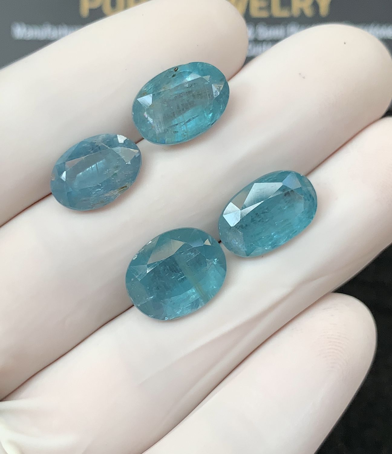 Natural Aqua Kyanite Gemstone Faceted Cut Mix Shape High Quality Loose Gemstone For Jewelry Making Wholesalegems 12-13 MM Size 4 Pcs SM25384