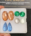 Aurora Opal Gemstone Rose Cut Mix Shape Cabochon High Quality Loose Gemstones For Jewelry Making 12-23 MM Size 4 Pair V3115