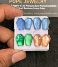 Aurora Opal Gemstone Step Cut Coffin Shape Cabochon High Quality Loose Gemstones For Jewelry Making 13-14 MM Size 4 Pair V3116