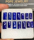 Natural Lapis Lazuli Gemstone Rose Cut Rectangle Shape Cabochon High Quality Loose Gemstones For Jewelry Making 12-14 MM Size 14 Pcs V3120