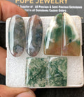 Natural Moss Agate Gemstone Smooth Mix Shape Cabochon High Quality Loose Gemstones For Jewelry Making 23-24 MM Size 3 Pair V3125