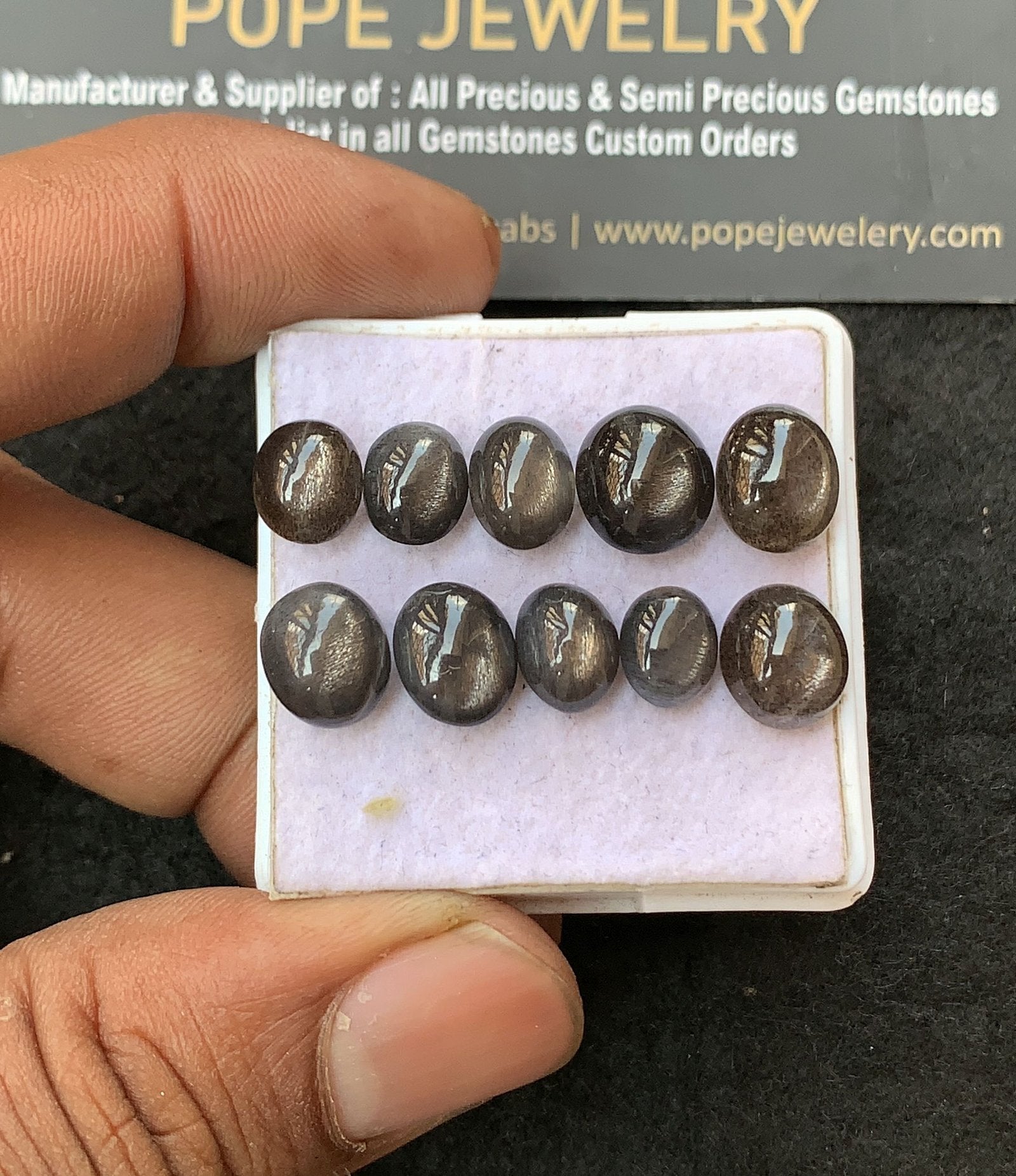 Natural Spectrolite Gemstone Smooth Oval Shape Cabochon Shape High Quality Loose Gemstones For Jewelry Making 8-10 MM Size 10 Pcs V3134