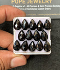 Natural Black Spinel Gemstone Rose Cut Pear Shape Cabochon Shape High Quality Loose Gemstones For Jewelry Making 12x8 MM Size 14 Pcs V3136