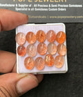 Natural SunStone Gemstone Smooth Oval Shape Cabochon Shape High Quality Loose Gemstones For Jewelry Making 9-10 MM Size 14 Pcs V3146