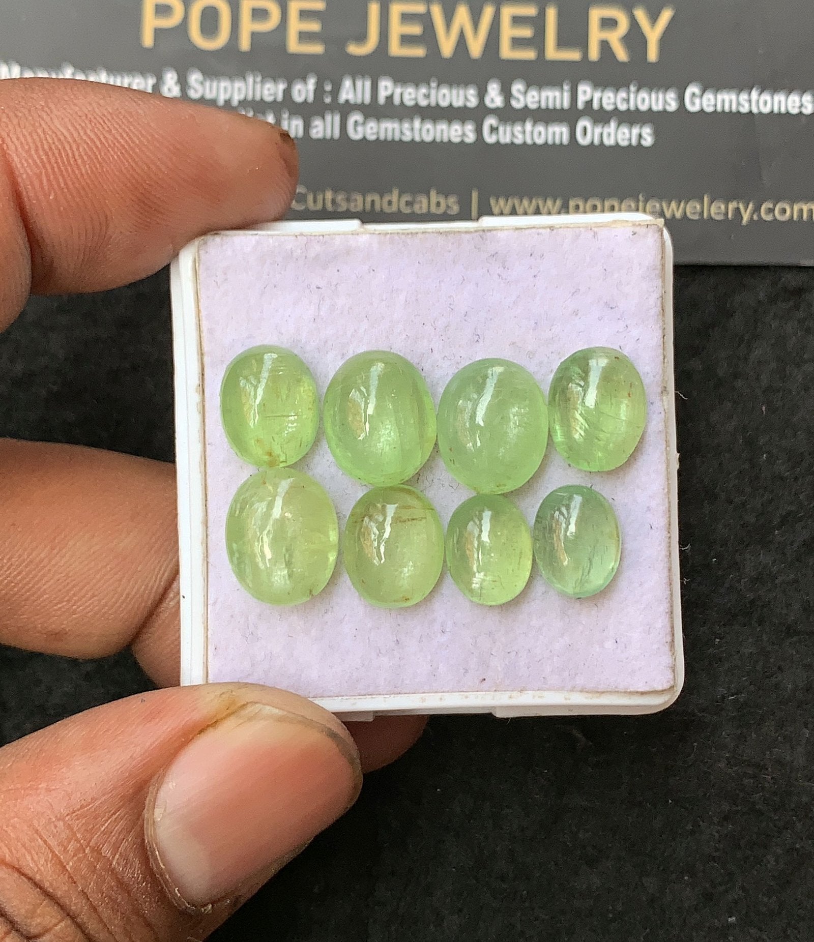Natural Mint Kyanite Gemstone Smooth Oval Shape Cabochon High Quality Loose Gemstones For Jewelry Making 9-11 MM Size 8 Pcs V3153