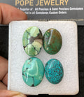 Natural Tibetan Turquoise Gemstone Smooth Oval Shape Cabochon High Quality Loose Gemstones For Jewelry Making 20-25 MM Size 4 Pcs V3163