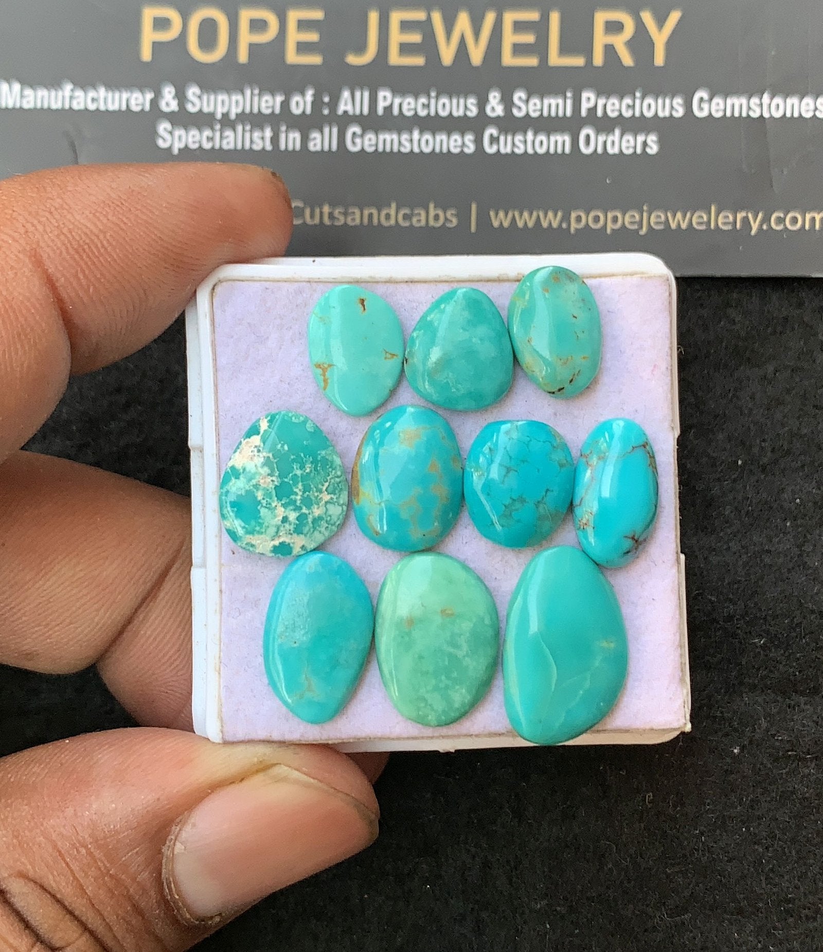 Natural Tibetan Turquoise Gemstone Smooth Fancy Shape Cabochon High Quality Loose Gemstones For Jewelry Making 10-16 MM Size 10 Pcs V3167