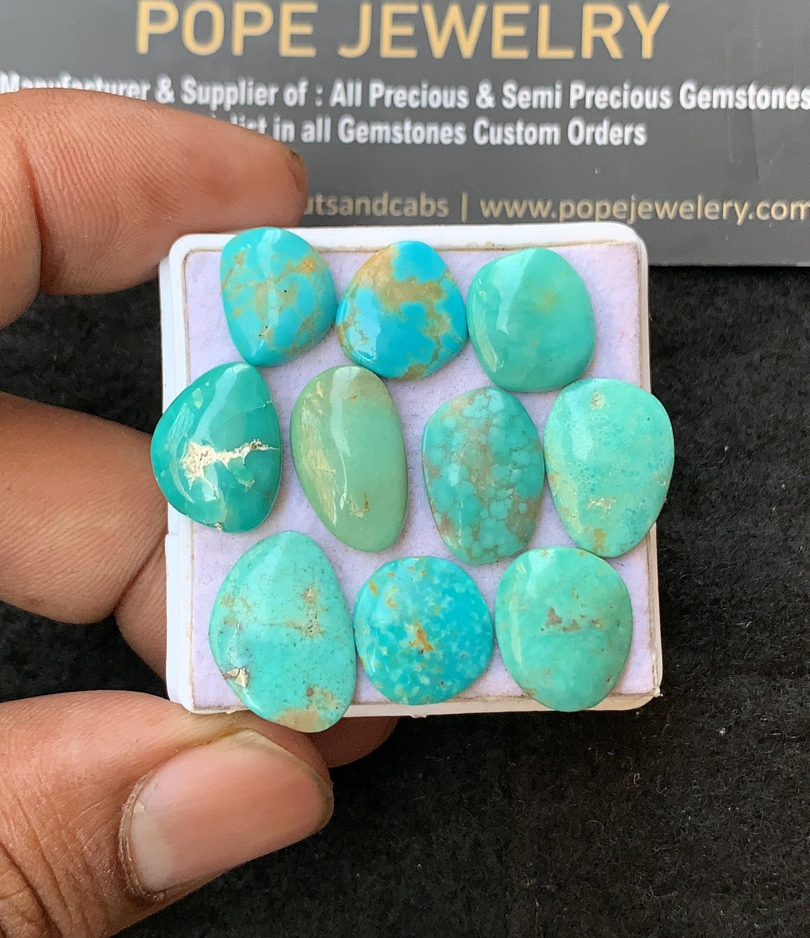 Natural Tibetan Turquoise Gemstone Smooth Fancy Shape Cabochon High Quality Loose Gemstones For Jewelry Making 11-16 MM Size 10 Pcs V3168