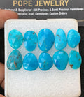 Natural Arizona Turquoise Gemstone Rose Cut Fancy Shape Cabochon High Quality Loose Gemstones For Jewelry Making 14-18 MM Size 10 Pcs V3171