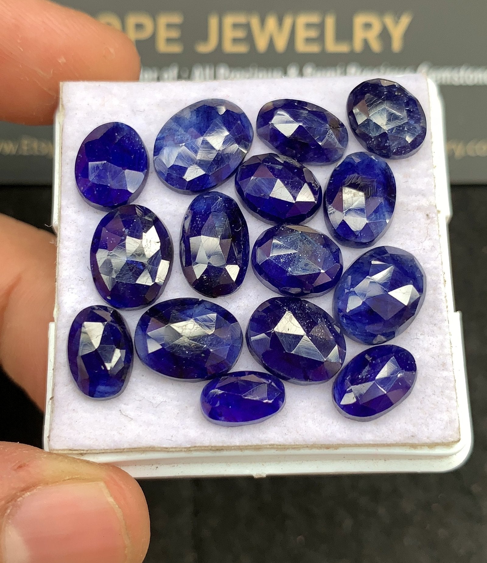 Natural Blue Sapphire Gemstone Rose Cut Mix Shape Cabochon High Quality Loose Gemstones For Jewelry Making 11-8 MM Size 15 Pcs V2687