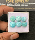 Natural Larimar Gemstone Smooth Round Shape Cabochon High Quality Loose Gemstones For Jewelry Making 12-18 MM Size 9 Pcs V3173