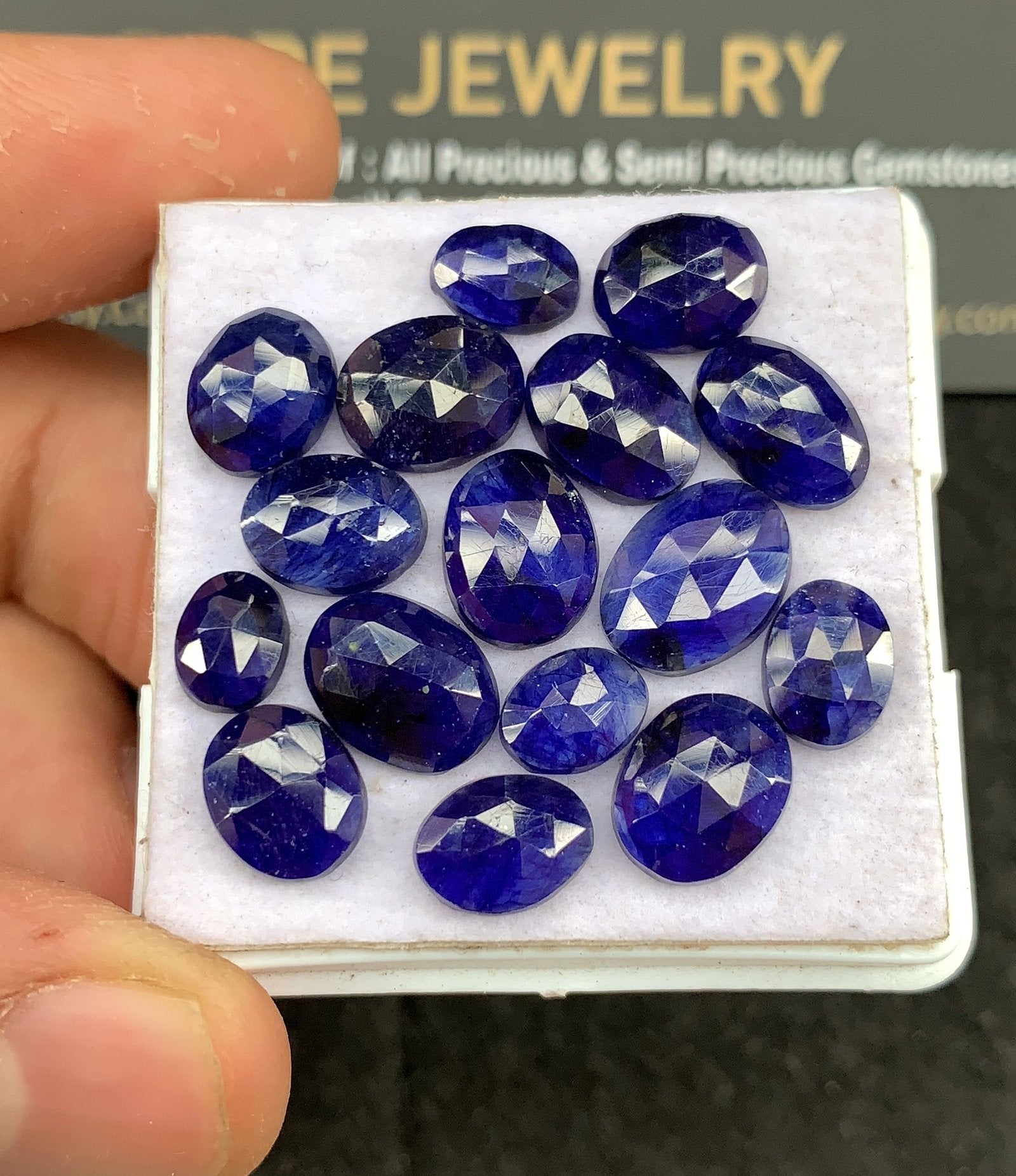 Natural Blue Sapphire Gemstone Rose Cut Mix Shape Cabochon High Quality Loose Gemstones For Jewelry Making 11-7 MM Size 16 Pcs V2691