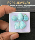 Natural Larimar Gemstone Rose Cut Mix Shape Cabochon High Quality Loose Gemstones For Jewelry Making 11-15 MM Size 5 Pcs V3176