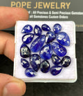 Natural Blue Sapphire Gemstone Rose Cut Mix Shape Cabochon High Quality Loose Gemstones For Jewelry Making 11-7 MM Size 18 Pcs V2693