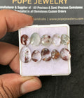 Natural Herkimer Lodolite Gemstone Rose Cut Mix Shape Cabochon Shape High Quality Loose Gemstones For Jewelry Making 9-13 MM Size 10 Pcs V3179