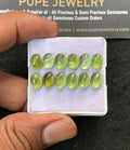 Natural Peridot Gemstone Smooth Oval Shape Cabochon Shape High Quality Loose Gemstones For Jewelry Making 8x16 MM Size 12 Pcs V3180