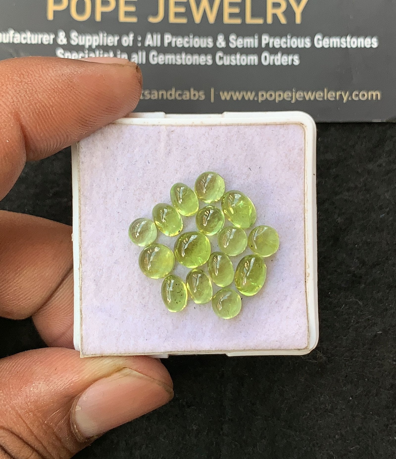 Natural Peridot Gemstone Smooth Mix Shape Cabochon Shape High Quality Loose Gemstones For Jewelry Making 5-7 MM Size 15 Pcs V3181