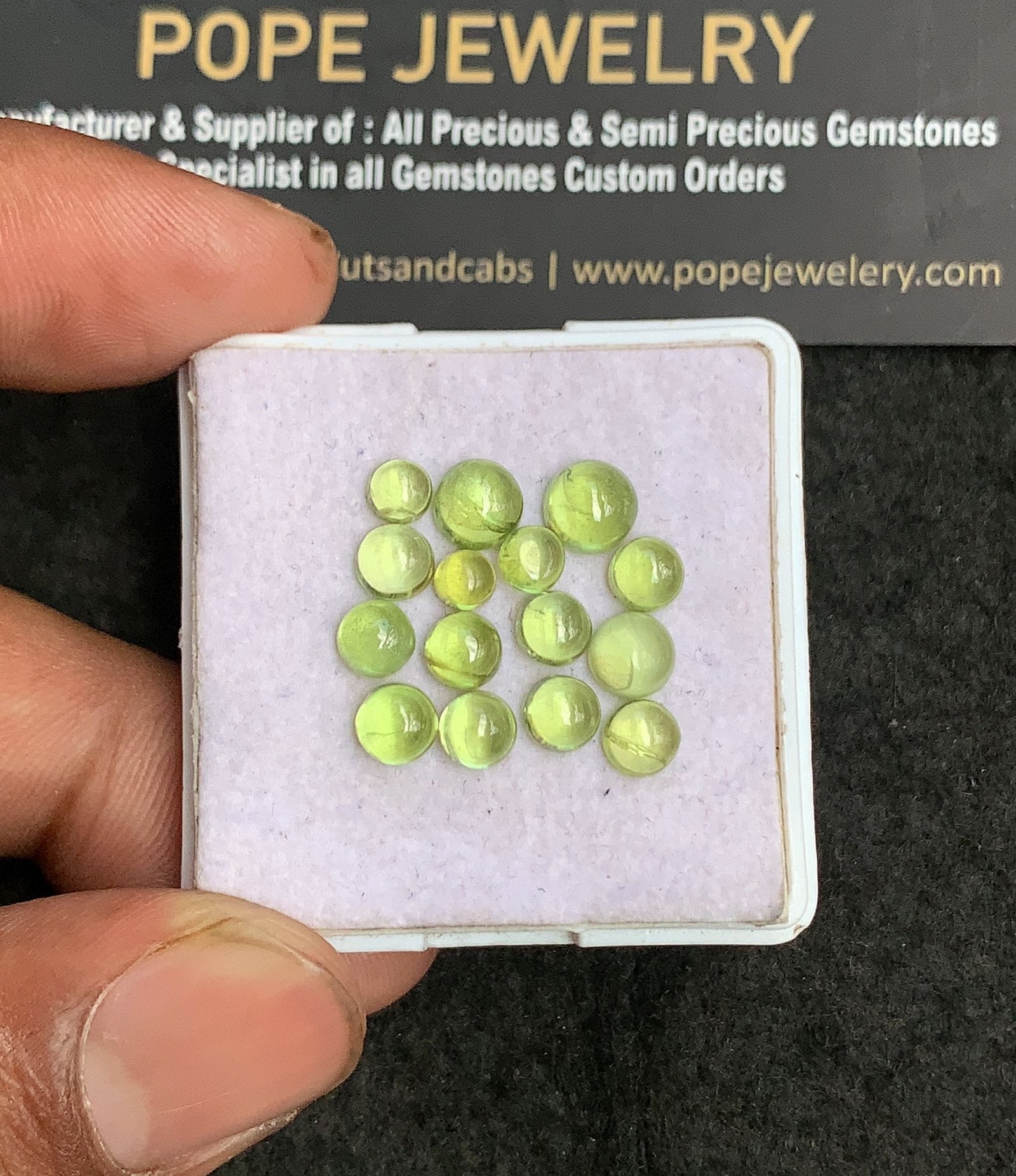 Natural Peridot Gemstone Smooth Round Shape Cabochon Shape High Quality Loose Gemstones For Jewelry Making 4-6 MM Size 15 Pcs V3184